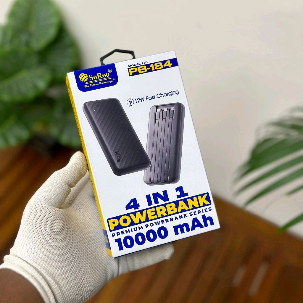 Original Soroo PB-184 12 Watt 10000mah Portable Powerbank With