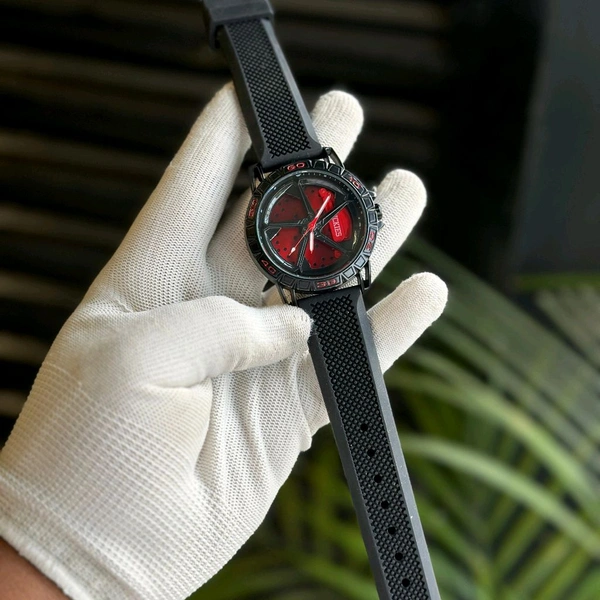 Gyro Spinning Car Alloy Rim Wheel Watch | Car Wheel Watch, Mens Wristwatch with Spinning Car Rim Hub Design, Quartz Movement, Gifts for Car Enthusiasts - SRW3
