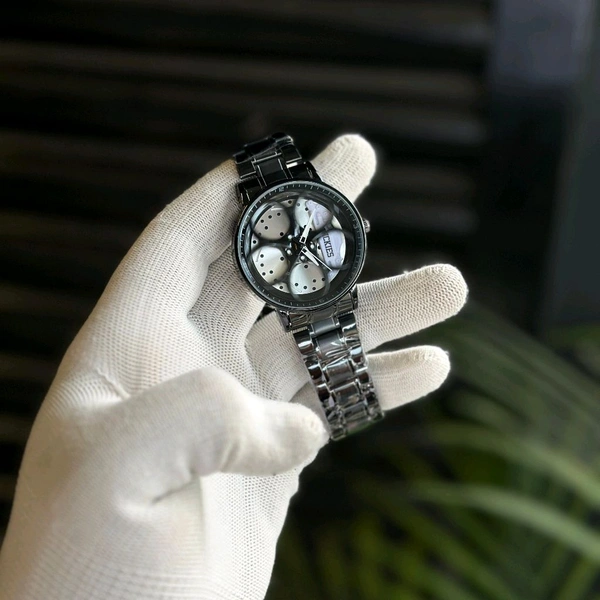 Gyro Spinning Car Alloy Rim Wheel Watch | Car Wheel Watch, Mens Wristwatch with Spinning Car Rim Hub Design, Quartz Movement, Gifts for Car Enthusiasts - SRW4