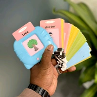 Flash Cards for Kids Talking English Words Flash Cards Preschool Electronic Reading Early Talking Flashcards Toy for Kids - 112 pcs Card (Card Early Education Device)