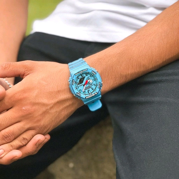 Analog And Digital Manga Edition Classic Top Quality Watch | Day Chronograph, AutoLight, World Time with Automatic Reset - SRG2