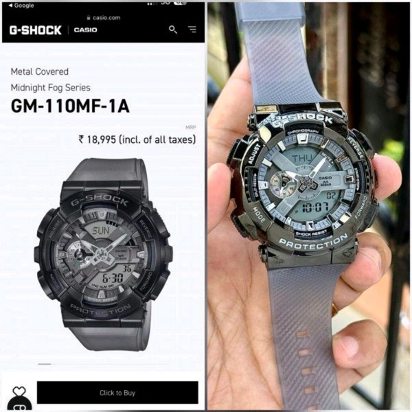 Analog And Digital GM-110BB-1A High End Quality Collection With Working StopWatch, Day, Date, Digital Display And AutoLight
