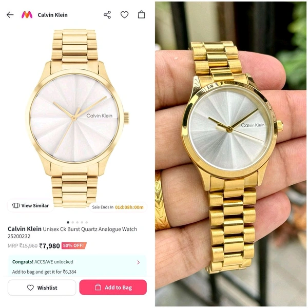 Analog Iconic Unisex 25200232 High Quality Battery Operated Machinery Watch  - Gold