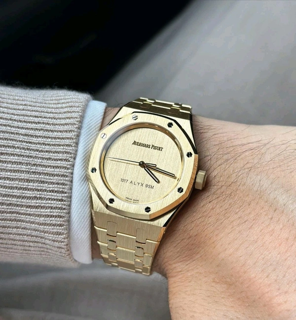 Analog Oak Gold 1017 ALYX 9SM High quality Limited Edition High End Original Japanese Quartz  Machinery Watch