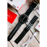 Smartwatch Q Founder Gen 2 High Quality Watch With Full Original Box Kit | Metal Strap And Silicon Strap  - Black