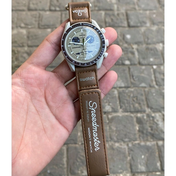 Analog Speedmaster MoonSwatch High Quality Quartz Movement Chronograph Machinery Watch - SRM2