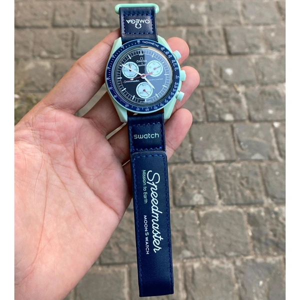 Analog Speedmaster MoonSwatch High Quality Quartz Movement Chronograph Machinery Watch - SRM6