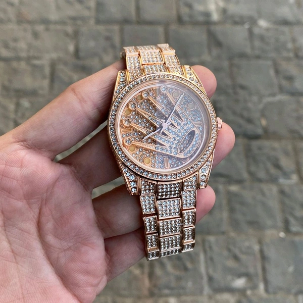 Analog Diamonds Plated Crystal High Quality Quartz Movement Collection With High Quality Strap Best finishing Body & Case - SRL1