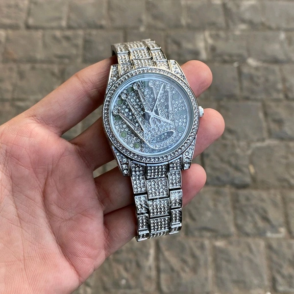 Analog Diamonds Plated Crystal High Quality Quartz Movement Collection With High Quality Strap Best finishing Body & Case - SRL2
