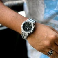 Most Demanded Analog And Digital GM2100 Top Quality With Metal Body | AutoLight, World time And Day Chronograph Working - Silver