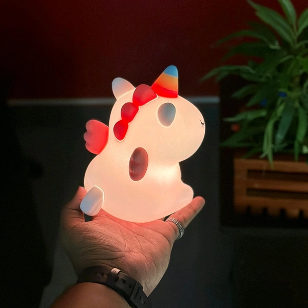 Adorable LED Night Light – Soft Silicone Rechargeable Lamp with Touch Control, Perfect for Baby Nursery, Kids' Bedroom, and Gifting - Unicorn