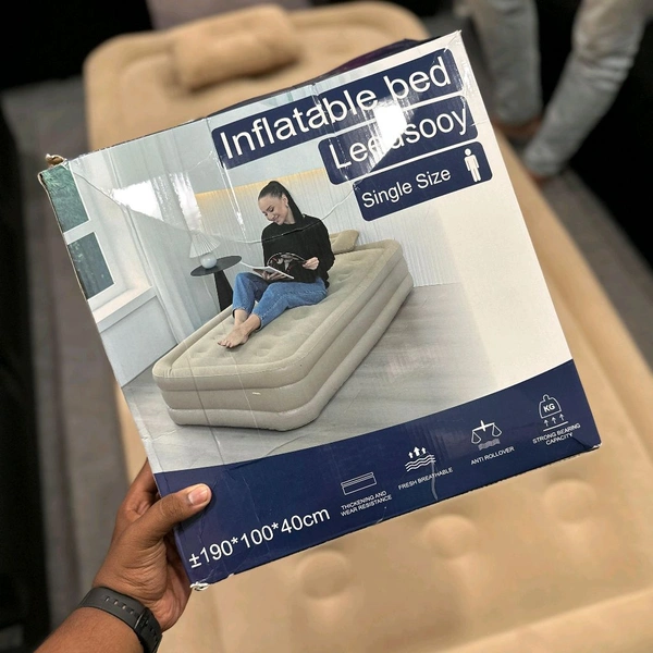 Air Mattress Bed with Inflatable Pillow, Repair Bag, Premium Double Airbed Adjustable Blow Up Mattress, Portable Travel Blow Up Bed, Easy/Quick Set UP (height 40CM)