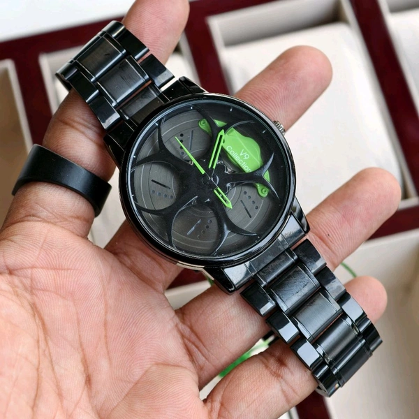 Most Demanded Non Gyro Quartz Movement Watch With High Quality Strap Best finishing Body & Case - Green