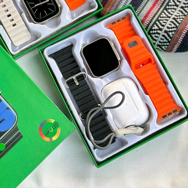 Most Awaited Gift Box Box | Series 8 Ultra 45 MM With 2 Straps And Wireless Earbud - SRB1