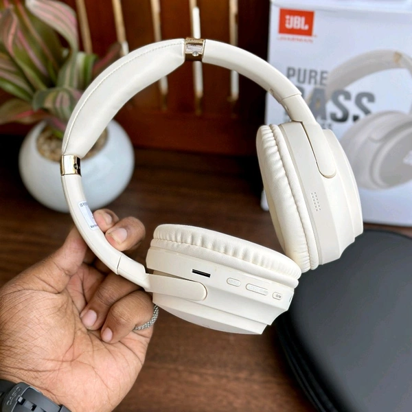 Wireless Active Noise Cancellation Over-Ear Headphones, BT 5 Foldable Headset, Dual Device Connection Upto 8-Hour Battery Life, For Travel Home Office - Smoke White