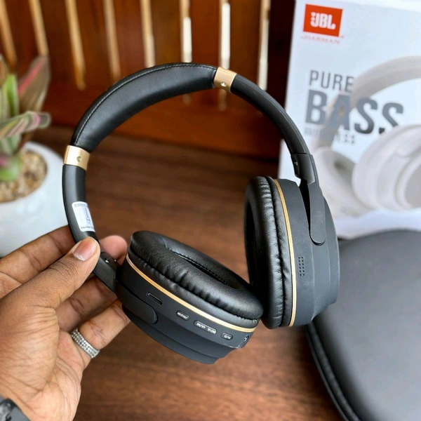 Wireless Active Noise Cancellation Over-Ear Headphones, BT 5 Foldable Headset, Dual Device Connection Upto 8-Hour Battery Life, For Travel Home Office - Black