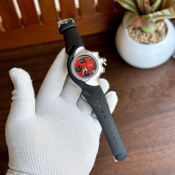 Most Demanded Analog Chronograph Quartz Movement High Quality Watch With High Quality Strap Best Finishing Body & Case - Red