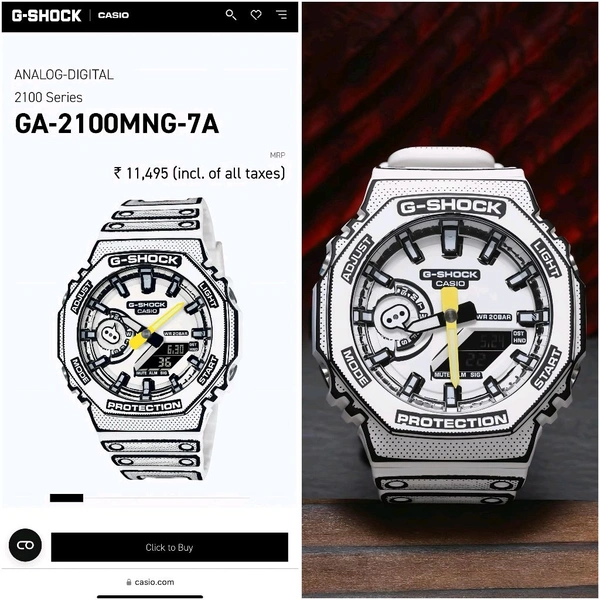 Analog And Digital Manga Edition Classic Top Quality Watch | Day Chronograph, AutoLight, World Time with Automatic Reset - White