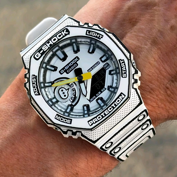 Analog And Digital Manga Edition Classic Top Quality Watch | Day Chronograph, AutoLight, World Time with Automatic Reset - White