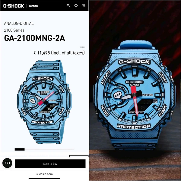 Analog And Digital Manga Edition Classic Top Quality Watch | Day Chronograph, AutoLight, World Time with Automatic Reset - Blue