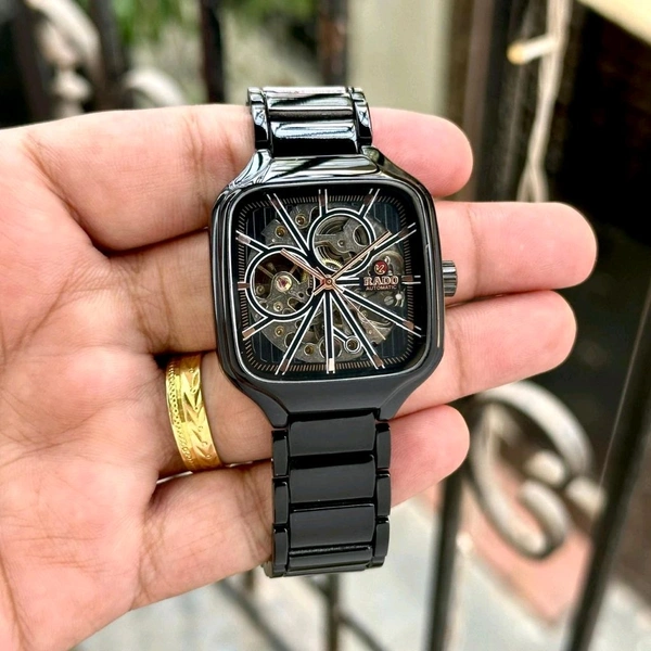 Analog Skeleton Open Heart True Sqaure Original Automatic Open Heart Machinery watch