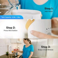 Cold Air Fan, 2025 New 3 Gears USB Rechargeable Oscillating fan with LED Light Cooler Fan, Touch & Remote Control, 280ml Water Tank, Ice Filling Fan (White)