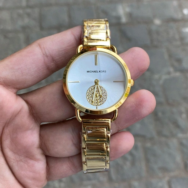 Analog Portia Gold Portia MK3788 Quality Battery Operated Quartz Machinery Watch - SRM3
