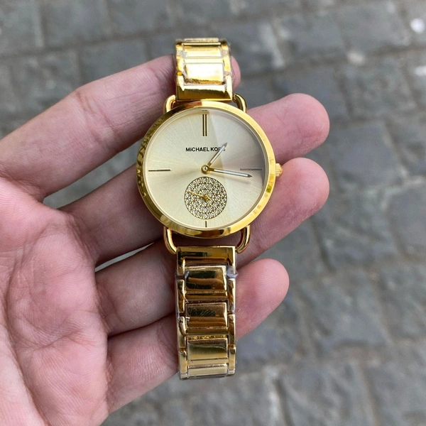 Analog Portia Gold Portia MK3788 Quality Battery Operated Quartz Machinery Watch - SRM4