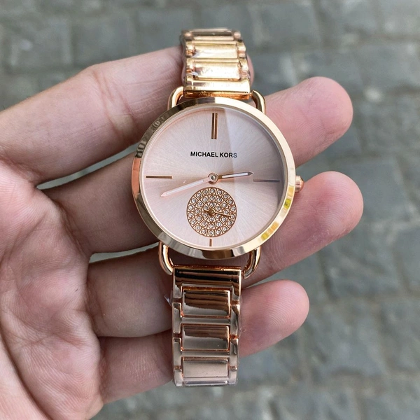 Analog Portia Gold Portia MK3788 Quality Battery Operated Quartz Machinery Watch - SRM3