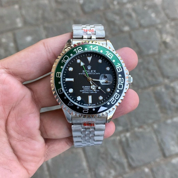 Analog Gmt Master All Working Highest Quality Stainless Steel Bracelet Watch - SRV1