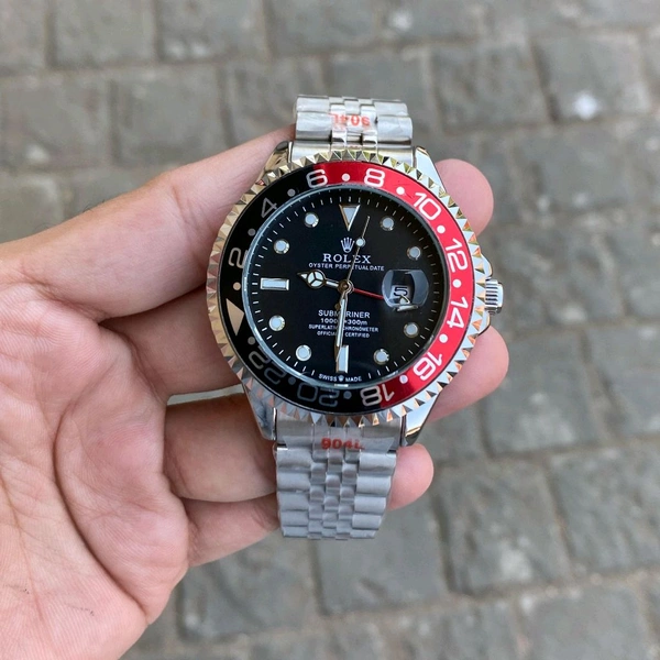 Analog Gmt Master All Working Highest Quality Stainless Steel Bracelet Watch - SRV7