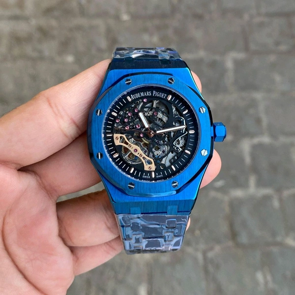 Analog Royal Oak Open Heart Open Transparent Automatic Machinery Watch For Men's 