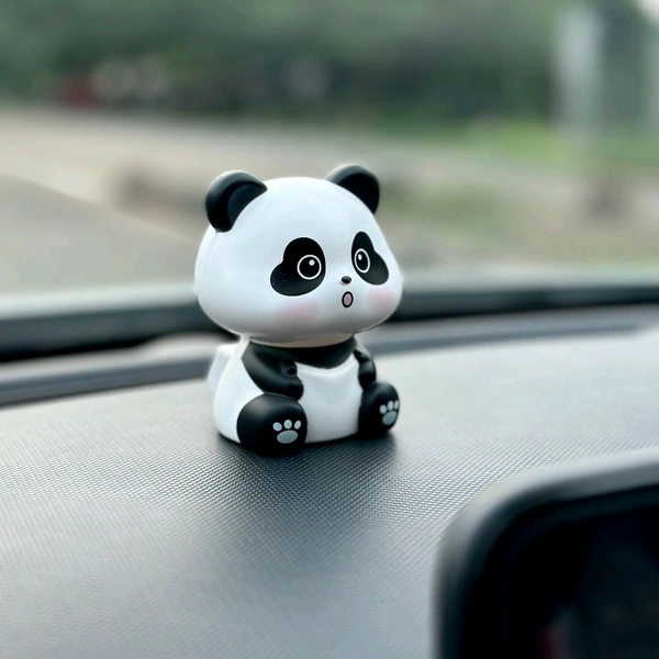 Solar Panda for Car Dashboard - Panda Dashboard Figurines, Solar-Powered Shaking Head Lucky Panda Decoration for Car Dashboard Accessories - Surprised Face