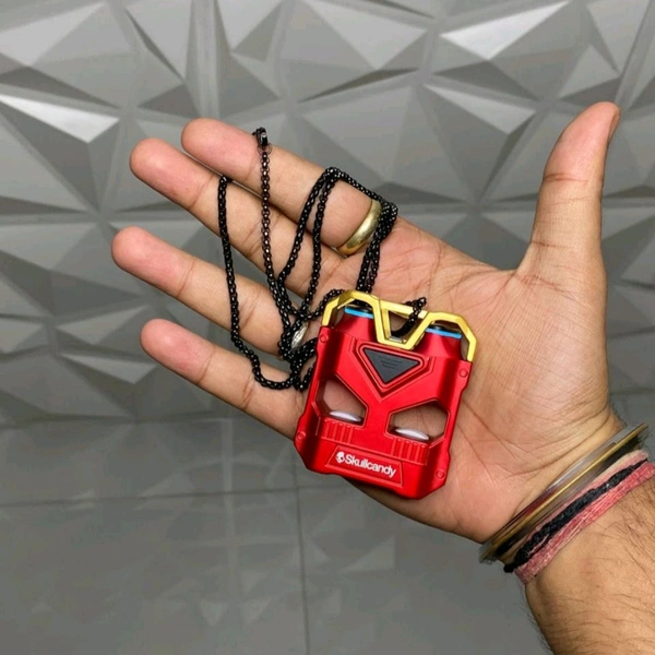 Z27 High Quality Metal Body Tws With Premium Neck Chain, Best Gaming Wireless Buds  - Red