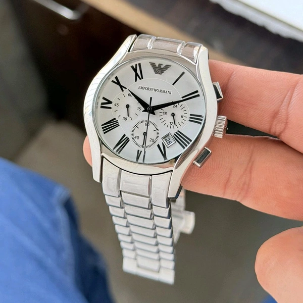 Analog Stainless Steel Gunmetal White dial Valente chronograph now Available & Ready to Ship today