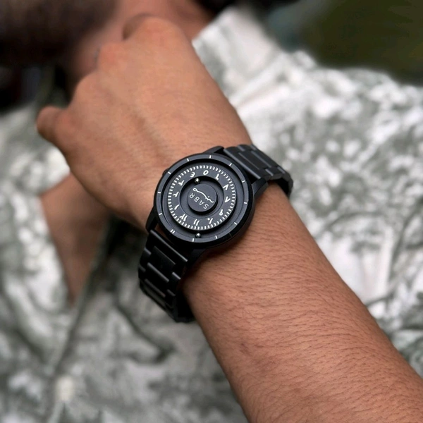 New Sabr Magnetic Magnetic Ball Unique Watch For Men | New Fashionable Business Mens Watch Creative Unique Rotating Magnetic Beads Black Classic Watch Exquisite Watch - Black