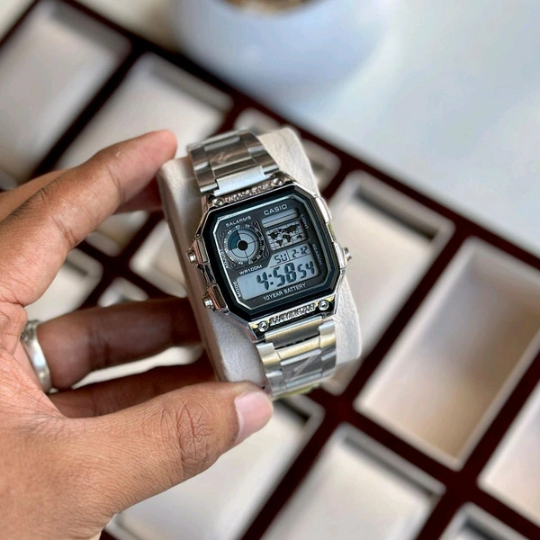 Most Demanded Digital High Quality Watch With High Quality Strap Best finishing Body & Case
 - Silver