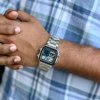 Most Demanded Digital High Quality Watch With High Quality Strap Best finishing Body & Case
 - Silver
