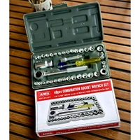 AIWA 40pcs Combination Socket Wrench Set, Best Quality | 1/4" & 3/8" Drive S.A.E. & Metric Size Combination Set
