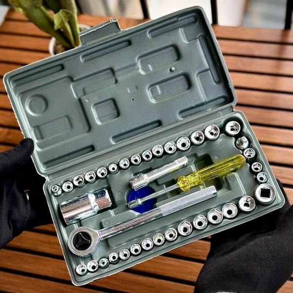 AIWA 40pcs Combination Socket Wrench Set, Best Quality | 1/4" & 3/8" Drive S.A.E. & Metric Size Combination Set
