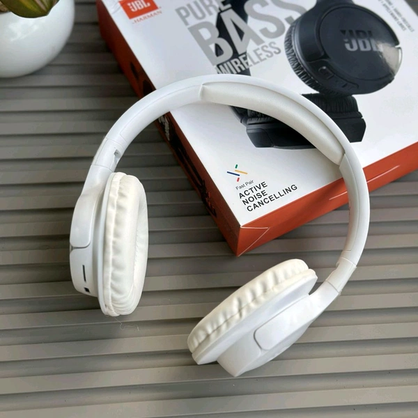 Wireless Wireless Headphones with Built-in Mic for Gaming, Music & Sports - Long Battery Life, Comfortable Fit, Call Function, Fashion Design - White
