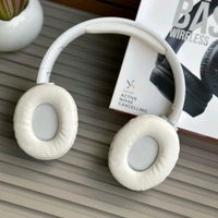Wireless Wireless Headphones with Built-in Mic for Gaming, Music & Sports - Long Battery Life, Comfortable Fit, Call Function, Fashion Design - White