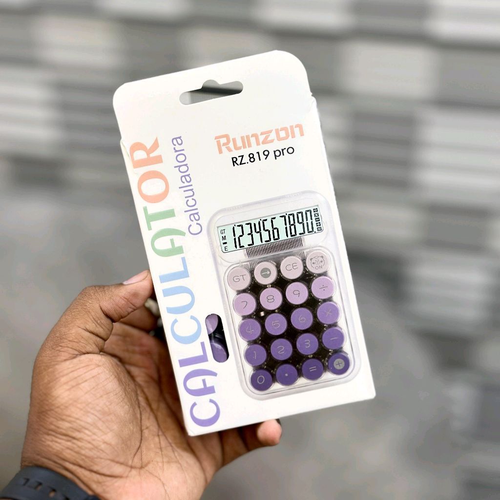 Aesthetic Purple Calculator with Round Keys | 12-Digit Display