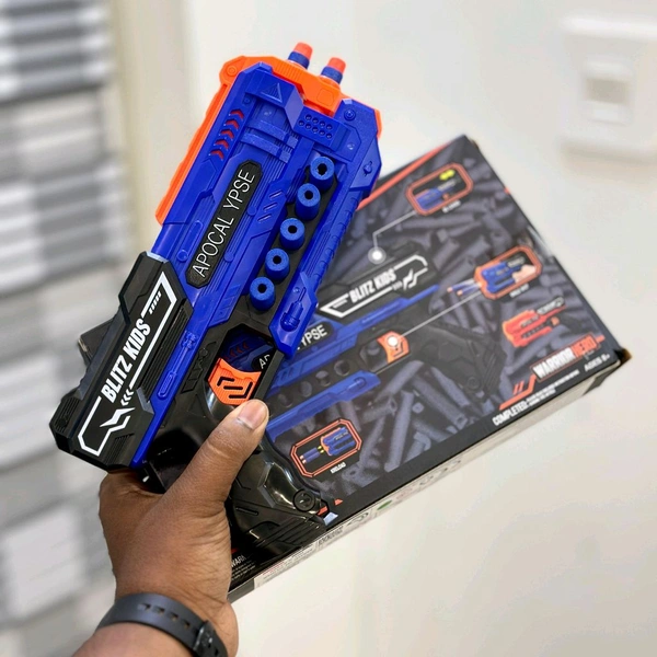 Blitz Kids Dart Blaster Gun Toy – 12 Pcs Soft Bullet Foam Shooter | Warrior Series (Age 6+)