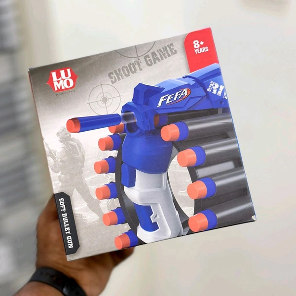 Soft Bullet Rotating Ring Blaster Toy Gun | 20 Foam Bullets | Rapid Fire Action | 8+ Years