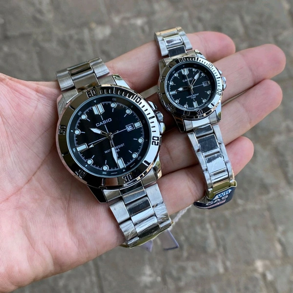 Most Demanded Analog Couple Quartz Movement Collection With High Quality Strap Best Finishing Body & Case
 - Black