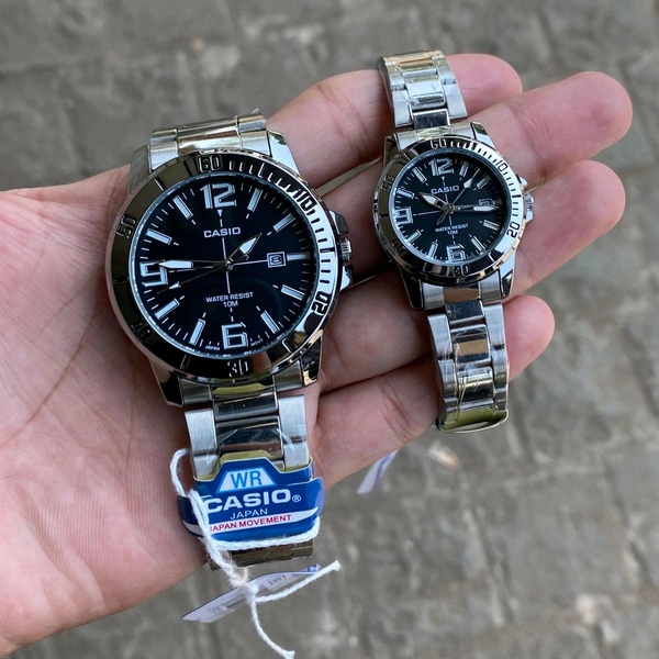 Most Demanded Analog Couple Quartz Movement Collection With High Quality Strap Best Finishing Body & Case
 - Black