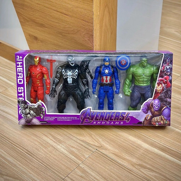 Superhero Action Figures Set – Avengers Style Toys for Kids, Includes Iron Hero, Venom, Captain, and Hulk | Gift for Boys