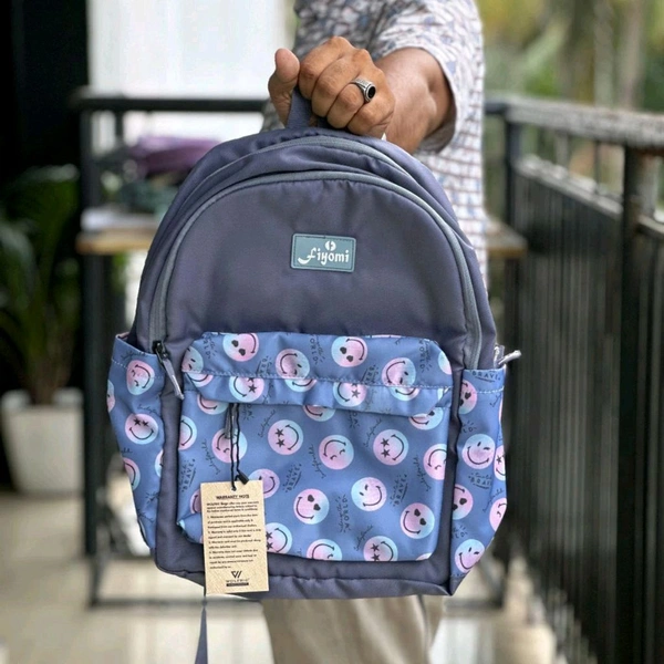 Wolfric Trendy Emoji Print Backpack – Lightweight & Stylish for School, College & Daily Use - SRB3