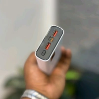 Troops PD65W 20000mAh Fast Charging Power Bank | Dual USB + Type-C Output | Digital Display | Compatible with All Devices - White